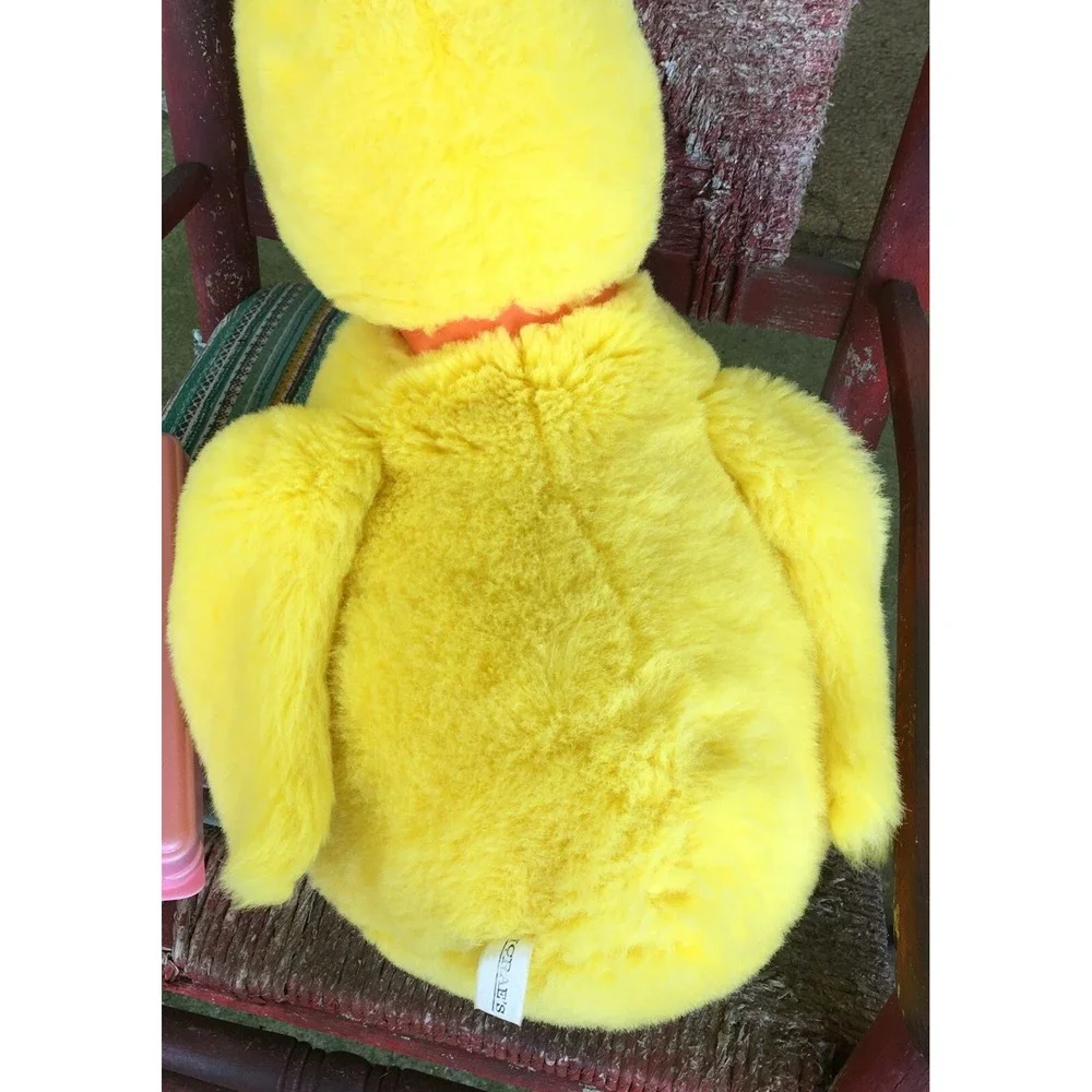 Vintage Large Yellow Duck Soft Plush Grosgrain Bow 24